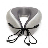 Oreiller de voyage en mousse à mémoire de forme en U, coussin de soutien cervical, housse en nylon spandex brillant, léger et portable pour avion et voiture