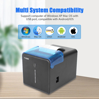Impresora térmica de impresión rápida de papel de 260 mm/s, cortador automático de papel, Usb, Bluetooth, 80mm