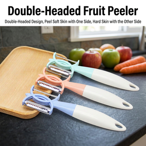 Éplucheur de légumes 2-en-1 à double tête, râpe à fruits à double lame couleur macaron pour la maison et la cuisine, gadgets et coffrets cadeaux - Product Image 3