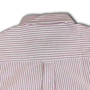 Personnalisé hommes à manches longues boutonnée à la mode verticale rouge blanc rayé décontracté chemise - Product Image 4