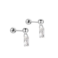 Zierliche 18K Vergoldete Sterling Silber Marquise Tropfen Flache Ohrstecker 925 Sterling Silber Tropfenförmige Hängeohrringe