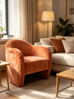 Moderner Gepolsterter Geschwungener Akzentstuhl Skulpturaler Sessel Gelegenheitsstuhl Einzelsofa Großhandel für Wohnzimmer Schlafzimmer