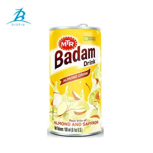 customized empty 180ml slim tinplate metal can for Badam drink