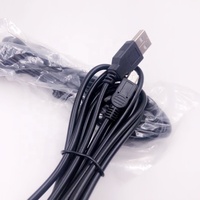 Cable cargador negro de 1,8 m, Cable de datos de carga USB de 5 pines para mando inalámbrico Sony Playstation PS3 con anillo magnético