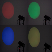 Mini LED 40W 2-en-1 Blanc Chaud ou Froid ou 4-en-1 RGBL DMX 15 ° -30 °   Projecteur Gobo Zoom pour Musées et Théâtres, Éclairage Elliptique