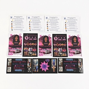 Thẻ in ấn chứng khoán 300gsm 350GSM cotton lõi đen bóng long lanh Holographic Trắng Pearlescent Emboss Gấp Dễ Thương Craft giấy - Product Image 3