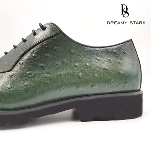 Chaussures Oxford pour hommes, fabriquées à la main en Italie, en cuir véritable vert, à lacets, respirantes, confortables, pour le bureau, style automne, formelles et décontractées, nouveau modèle. - Product Image 5