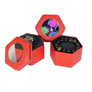 Boîte à <span class=keywords><strong>montre</strong></span> en métal hexagonale de luxe avec couvercle, nouvelle conception 2022, impression de mode, boîte cadeau en étain pour <span class=keywords><strong>montre</strong></span> fossile - Product Image 2