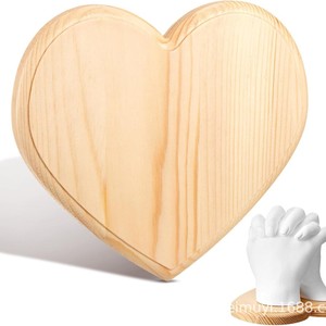 Couple <b>Hand</b> <b>Mold</b> Display Stand Wooden Base For Wedding Home Decoration Modern Style Irregular Shape Natural Wood Color - Product Image 3
