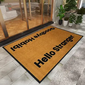 Không-trượt hiện đại Chào mừng bạn thiết kế logo tầng doormats cho lối vào thảm cao su trong nhà tùy chỉnh cửa logo mat