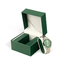 Boîte de rangement pour montre de luxe de haute qualité avec logo personnalisé en cuir PU noir, boîte de présentation de bijoux
