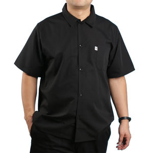 Chemise en popeline tissée en coton et polyester décontractée noire pour homme, taille plus - Product Image 4