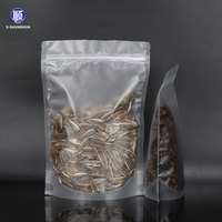 Sachet refermable en plastique transparent givré avec impression par gravure pour aliments pour animaux, friandises, épices, noix, aliments secs, bonbons