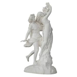 Statue <span class=keywords><strong>en</strong></span> marbre blanc classique d'art mythologique grec antique, Apollo et Psyché, style baroque - Product Image 1