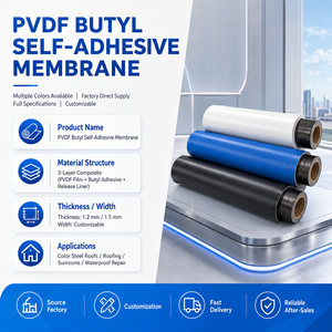 Cinta Autoadhesiva Impermeable de PVDF y Butilo, Resistente a la Intemperie, para Reparación de Techos Metálicos - Product Image 1