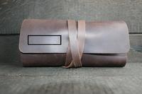 Achetez un porte-câble en cuir véritable fait à la main personnalisé, étui pour écouteurs en cuir, étui de voyage, sac de rangement pour câbles et écouteurs en cuir