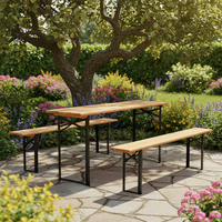 Ensemble table et chaises de jardin Biergarten, design moderne, gain de place, léger, pliable, empilable, résistant aux UV, pour hôpital et hôtel