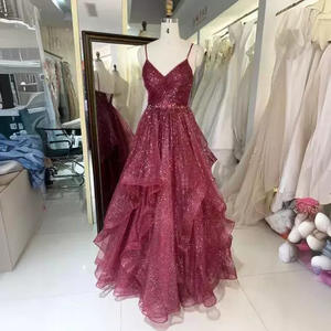 Sws449 <span class=keywords><strong>Prom</strong></span> Dress Verjaardagsjurk Jurk Korte Mouwen Shinny Veters Rug Meisjesrok - Product Image 4