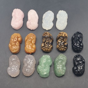 Vente en gros de <span class=keywords><strong>pierre</strong></span> de <span class=keywords><strong>jade</strong></span> naturelle de qualité AAA, cristal d'agate, <span class=keywords><strong>pierre</strong></span> précieuse semi-précieuse, breloque Fengshui Lucky Pixiu pour bracelet, bricolage - Product Image 3
