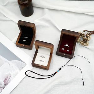Proposal Jewelry <b>Box</b> Wedding Ring Walnut Chamfered Ring <b>Storage</b> <b>Box</b> <b>Small</b> Retro Portable <b>Storage</b> Wooden <b>Box</b> - Product Image 6