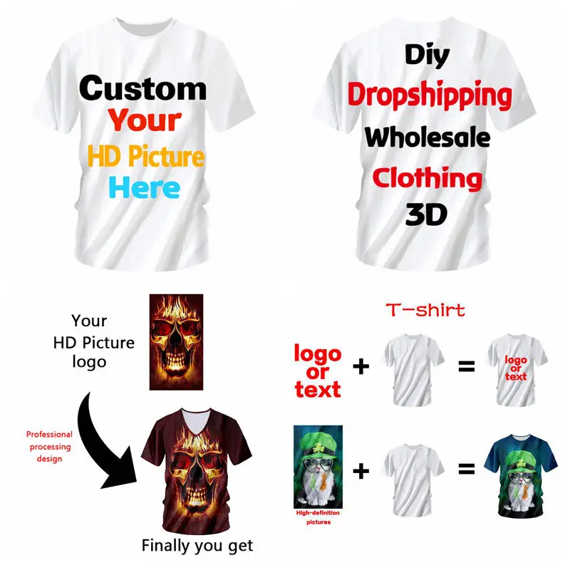 Áo Phông Tùy Chỉnh Để Tạo Ra Logo Thiết Kế Của Bạn Áo Thun 3D Quà Tặng Chất Lượng Cao Dành Cho Nam Và Nữ