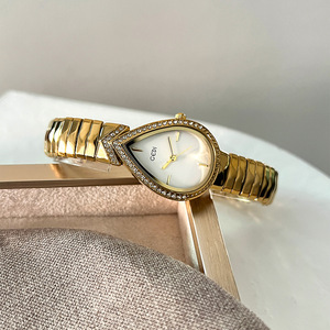 Montre-bracelet de luxe pour femmes, avec incrustation de diamants en forme de goutte, montre à quartz rétro à la mode pour femmes, montre à quartz pour banquet - Product Image 5