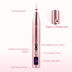 Set de Máquina para Pulir Uñas de Acero Inoxidable con Lima de Uñas de Doble Cara y Lámpara UV - Product Image 4