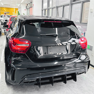 ลิ้นกันชนหลัง Mercedes-Benz A-Class W176 A45 AMG สีดำเงา PP สำหรับรถยนต์ ปี 2013-18 - Product Image 1