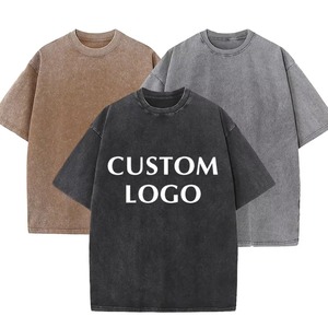 High quality DTG DTF printing crew neck <b>acid</b> wash t shirts for mens quick dry breathable <b>drop</b> shoulder T-shirt for men - Product Image 2