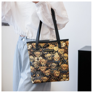 Redwingy gấu in mềm xử lý nút món quà cưới vải lưu trữ mua sắm Túi xách tay văn phòng ăn trưa hộp tải Vai Túi - Product Image 3