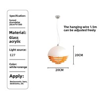 Luminaire suspendu LED réglable en hauteur, en verre orange coucher de soleil, pour restaurant, bar, îlot de cuisine, design Bauhaus, rétro, confortable