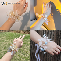 Korsase Pergelangan Tangan Sutra Mewah Pengantin Pengiring Pengantin Bunga Pernikahan Gelang Elegan Dekorasi Pesta Pernikahan Gelang Bunga Kustom Saudari