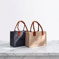 Sac de rangement en feutre de style nordique minimaliste, sac de courses réutilisable portable avec poignées robustes