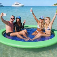 Plateforme flottante gonflable personnalisée de 8 pieds avec technologie Drop Stitch, hamac aquatique pour fêtes estivales en mer ou en lac