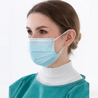Masque facial jetable à 3 couches avec contour auriculaire Masque de protection médical bleu non tissé pour le nez Masque chirurgical