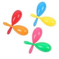 Plastic Maracas Toys Custom Logo Printed Various Style Percussion Instrument Colorful Plastic Maracas Kids Early Education Toy
