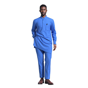Ensemble de vêtements imprimés africains pour hommes, <span class=keywords><strong>chemise</strong></span> et pantalon Dashiki traditionnels, coupe ample, <span class=keywords><strong>chemise</strong></span> à manches longues, pantalon, tenue 2 pièces, WYN2305 - Product Image 6