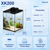 Kit d’aquarium pour poissons en gros, direct usine LEECOM, avec accessoires, éclairage LED et filtration intégrés, cuve en verre