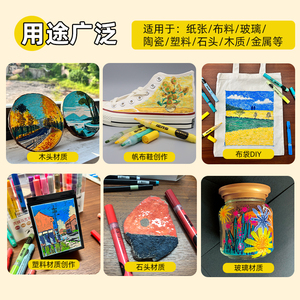 Ensemble de marqueurs de <span class=keywords><strong>peinture</strong></span> acrylique plastique aux couleurs <span class=keywords><strong>pastel</strong></span> OEM, pointe moyenne, imperméable, non toxique, pour la <span class=keywords><strong>peinture</strong></span> sur tasse, verre, citrouille d'Halloween - Product Image 4
