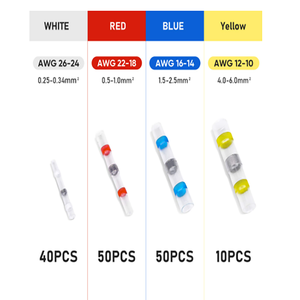 Deem Copper – Bornes de câblage étanches thermorétractables 600V, plaquées étain, rouge, bleu, jaune, blanc, à souder, pour applications automobiles, modèle DS-R - Product Image 4