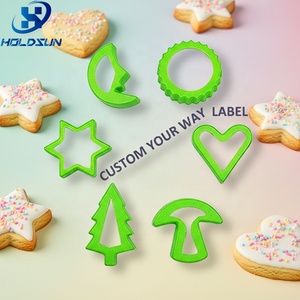 Ensemble de presse-biscuits manuels écologiques de couleur personnalisée, 6 pièces, <span class=keywords><strong>emporte</strong></span>-pièces en plastique en forme d'étoile et de cœur, sans danger pour les aliments, pour la pâtisserie - Product Image 6