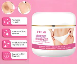 Oem Sneeuw Wit Bleekmiddel Crème Voor Gladde Huid Verheldering Whitening Gezicht Lichaam Voor Private Deel Intieme Gebieden Huidverzorgingsproduct - Product Image 1