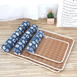 Cartoon Pattern Pet Cooling <b>Mat</b> Rectangle Fabric Summer <b>Cat</b> Bed With Backrest Pillow Set - Product Image 1
