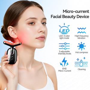 Masseur facial et cervical chauffant vibrant <span class=keywords><strong>anti</strong></span>-âge et <span class=keywords><strong>anti</strong></span>-<span class=keywords><strong>rides</strong></span> rechargeable pour usage domestique – Appareil de lifting du cou - Product Image 3