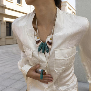 Роскошный Высококачественный Универсальный нишевый длинный свитер цепочка Ожерелье Европейский Американский дизайн бисером кулон Мода - Product Image 3