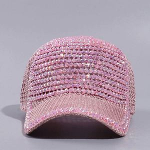 Wholesale Shining Diamond Sports <b>Cap</b> <b>Women</b> Bling Mesh Rhinestone Baseball <b>Caps</b> <b>Women</b> Stylish <b>Caps</b> - Product Image 2