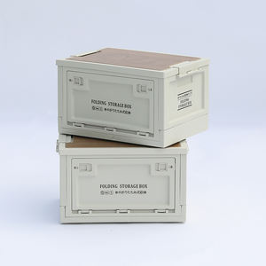 Multifunctional Portable Foldable <b>Camping</b> <b>Storage</b> <b>Box</b> With Wooden Cover for Outdoor Travel <b>Storage</b> - Product Image 2