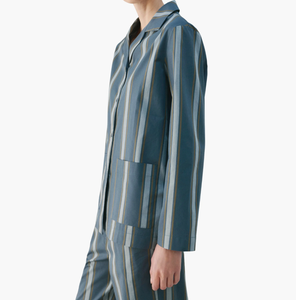 Ensemble de pyjama vintage 100% coton fait main, respirant, unisexe, imprimé rayé élégant, vêtements de nuit d'été, vêtements de maison doux, vêtements de nuit pour femmes - Product Image 2