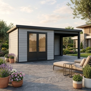 <span class=keywords><strong>Abri</strong></span> <span class=keywords><strong>de</strong></span> <span class=keywords><strong>jardin</strong></span> moderne en bois série D, robuste, avec fenêtres à température constante et verre anti-effraction, directement <span class=keywords><strong>de</strong></span> l'usine - Product Image 4