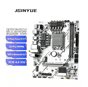 Carte mère JGINYUE B760M GAMING WIFI LGA1700 DDR4 4800MHz 10 Phases d'alimentation 2x M.2 NVMe 4.0 WiFi <span class=keywords><strong>6</strong></span> <span class=keywords><strong>AX201</strong></span> intégré ARGB pour PC de bureau - Product Image 1